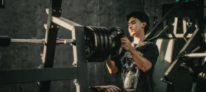 a weightlifter preparing to work out