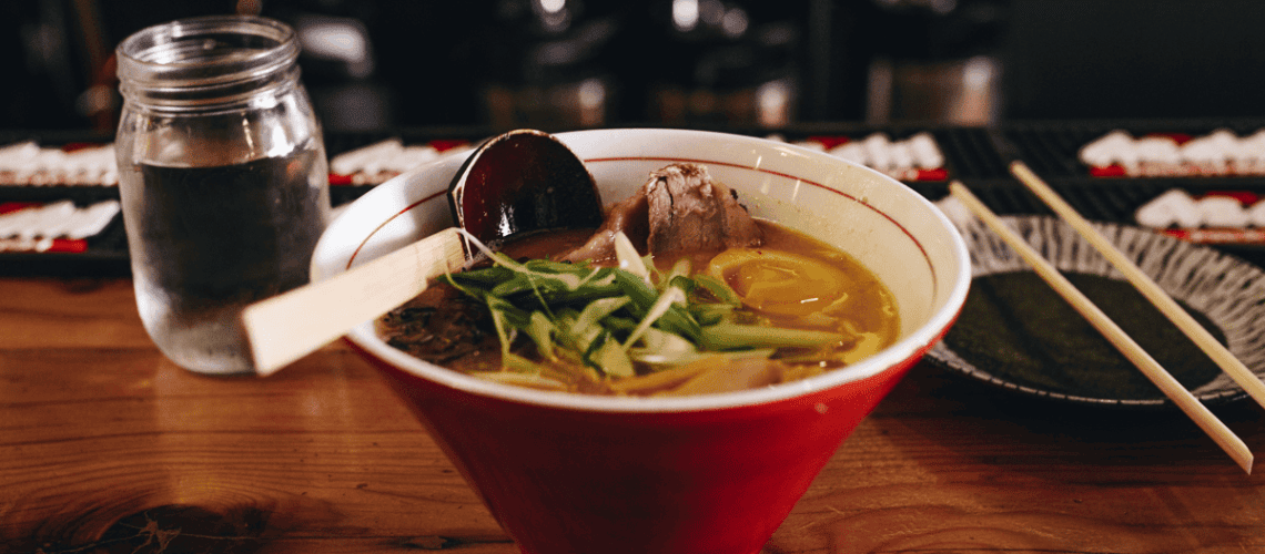 A bowl of pho