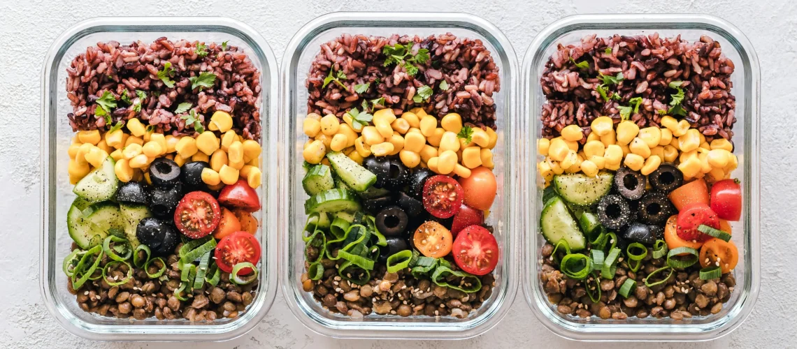 Plant-based meals in reusable containers